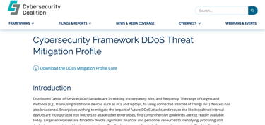 cybersecurity framework webpage