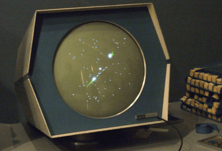 Spacewar! on a PDP-1 computer, by Kenneth Lu